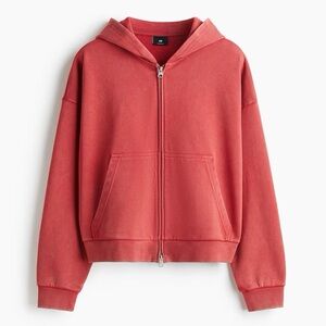 NWT H&M OVERSIZED-FIT HOODED JACKET IN RED | Size S